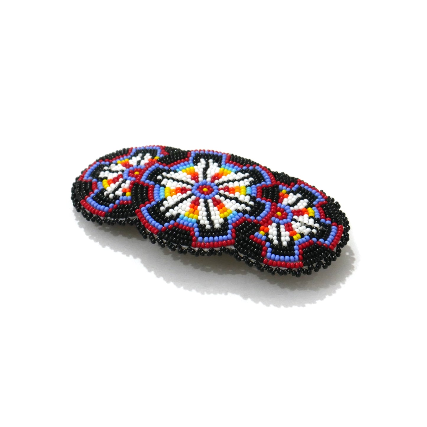 Black Beaded Hair Clips Native American Handmade Beaded Hair Baw Beaded Barrette