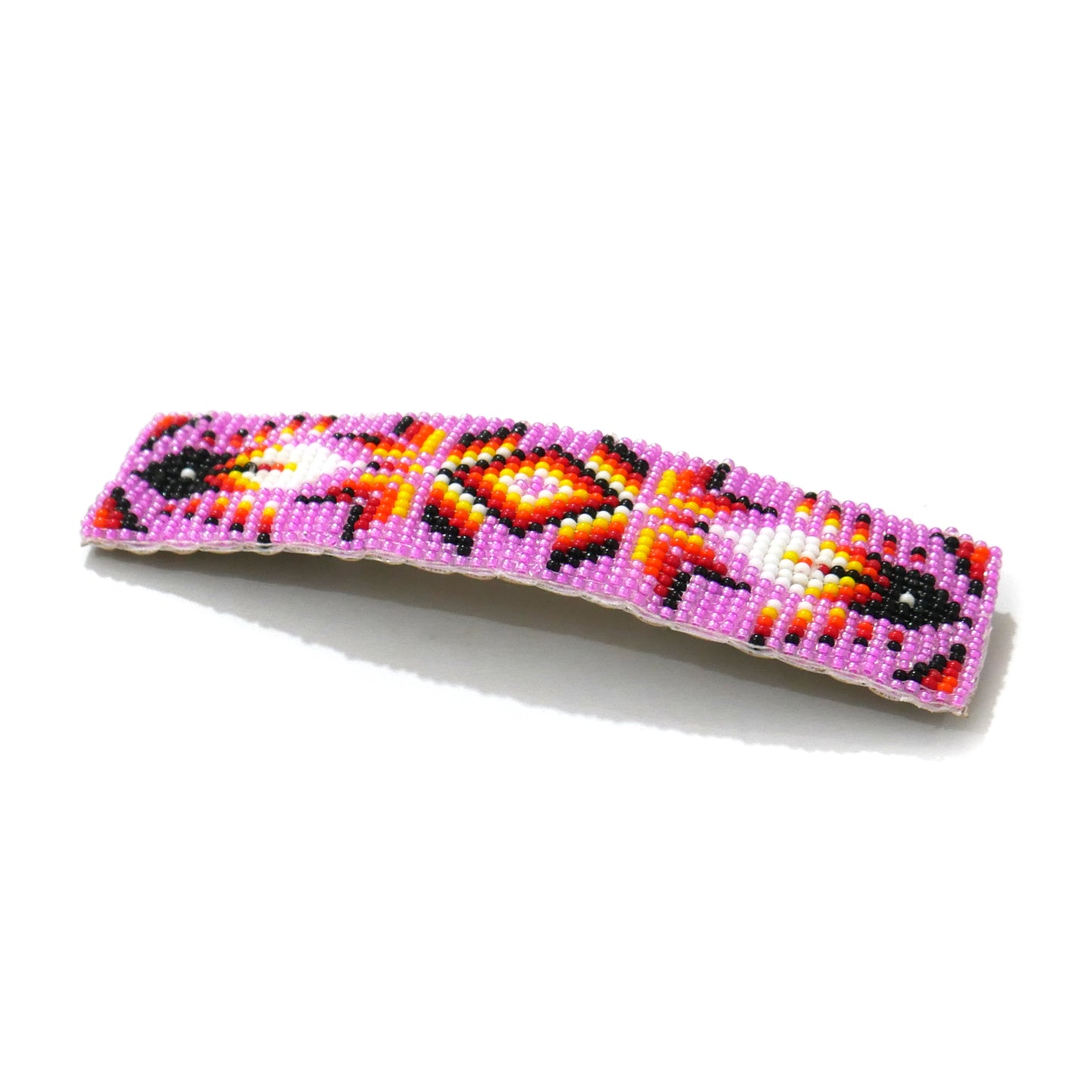 Pink Star Feather Beaded Hair Clips Native American Handmade Beaded Hair Baw Beaded Barrette