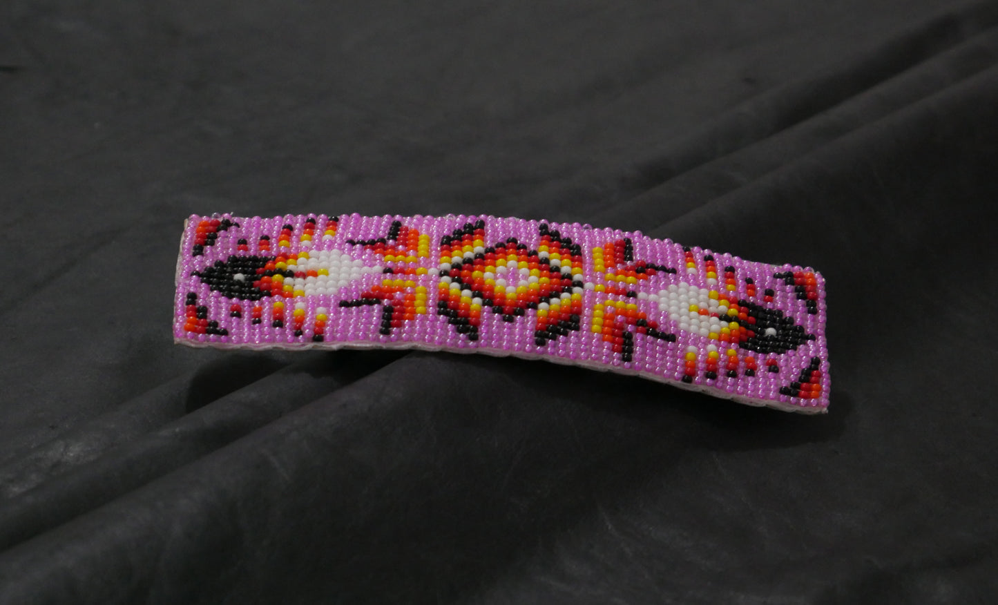 Pink Star Feather Beaded Hair Clips Native American Handmade Beaded Hair Baw Beaded Barrette