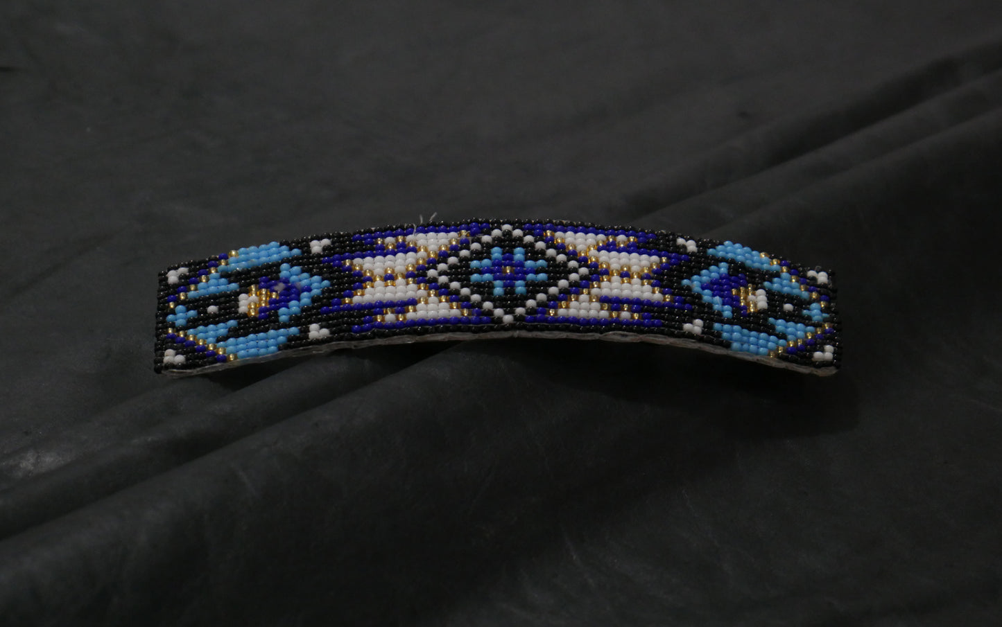 Blue & Black Beaded Hair Clips Native American Handmade Beaded Hair Baw Beaded Barrette (Copy)