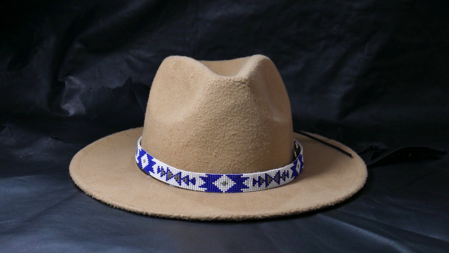 Beaded Hat Band Native American Southwestern Cowboy Rode Handmade Head/Hat Band