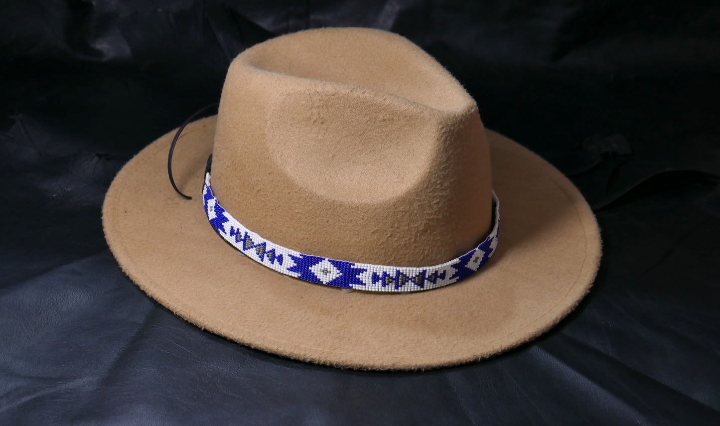 Beaded Hat Band Native American Southwestern Cowboy Rode Handmade Head/Hat Band
