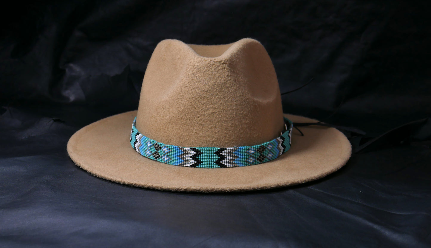 Beaded Hat Band Native American Southwestern Cowboy Rode Handmade Head/Hat Band