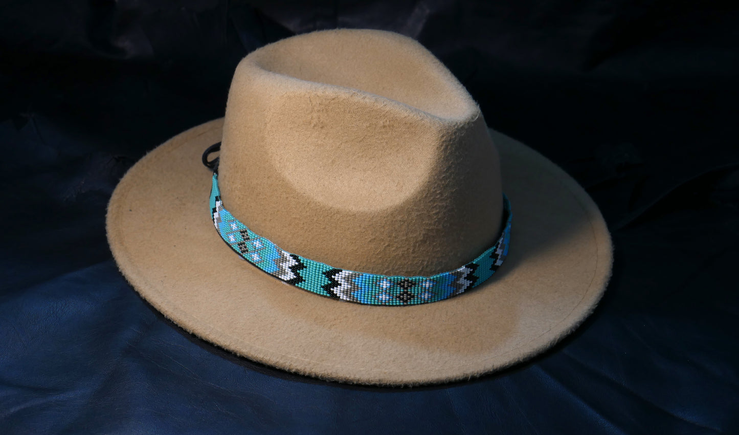 Beaded Hat Band Native American Southwestern Cowboy Rode Handmade Head/Hat Band