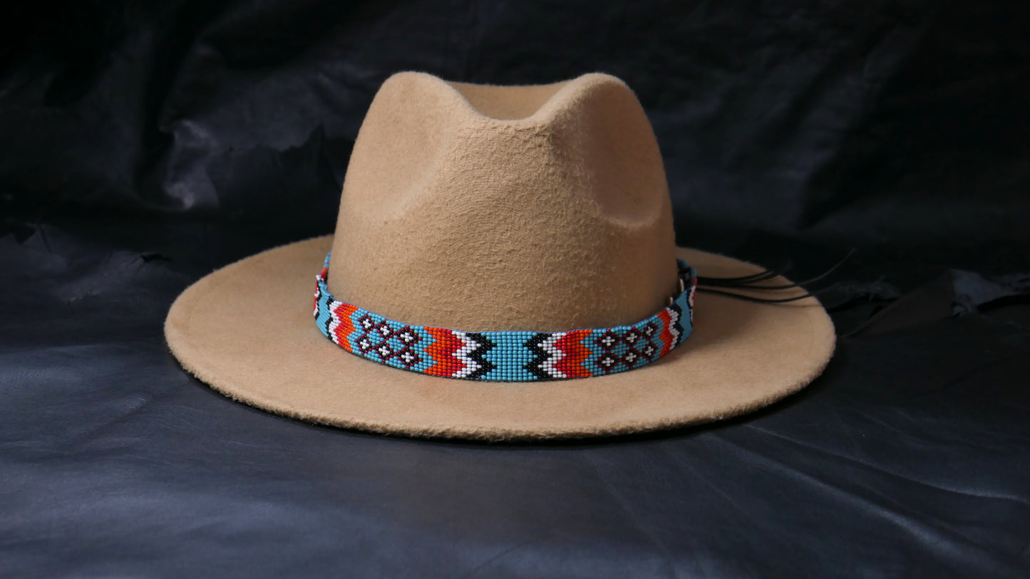 Beaded Hat Band Native American Southwestern Cowboy Rode Handmade Head/Hat Band