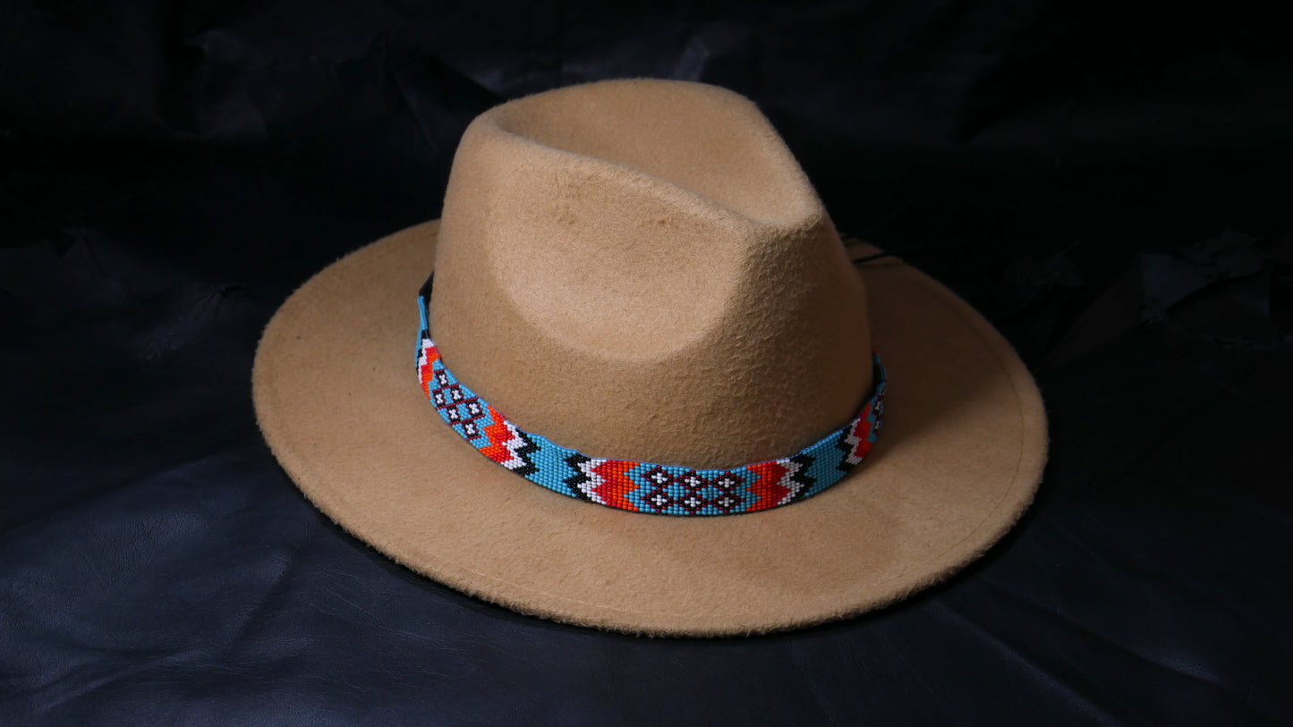 Beaded Hat Band Native American Southwestern Cowboy Rode Handmade Head/Hat Band