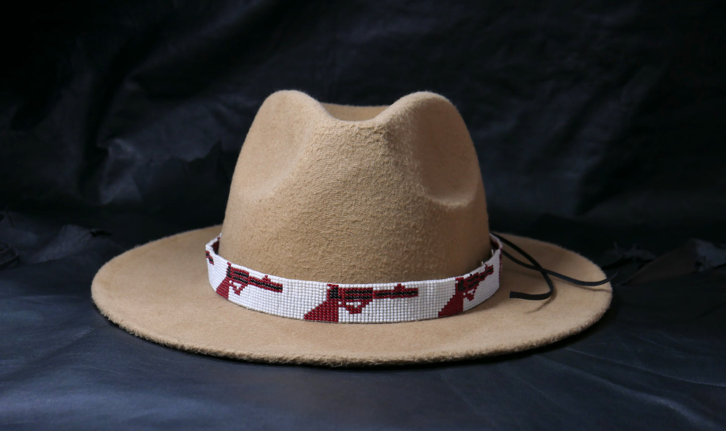 Beaded Hat Band Native American Southwestern Cowboy Rode Handmade Head/Hat Band