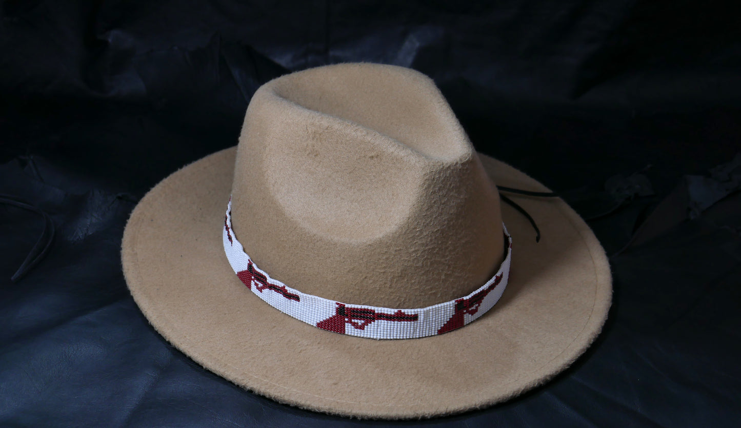 Beaded Hat Band Native American Southwestern Cowboy Rode Handmade Head/Hat Band