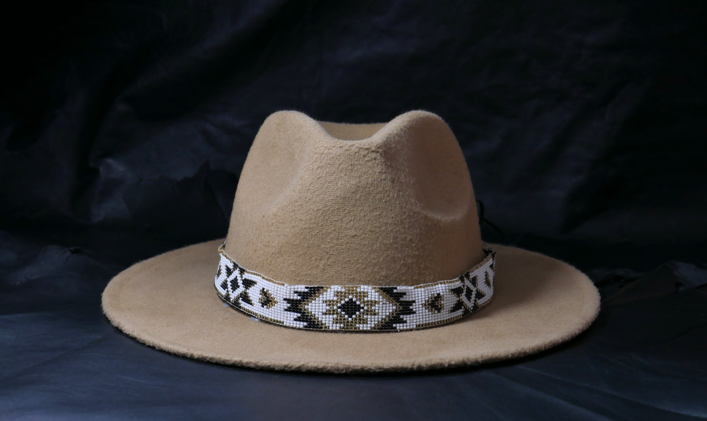 Beaded Hat Band Native American Southwestern Cowboy Rode Handmade Head/Hat Band
