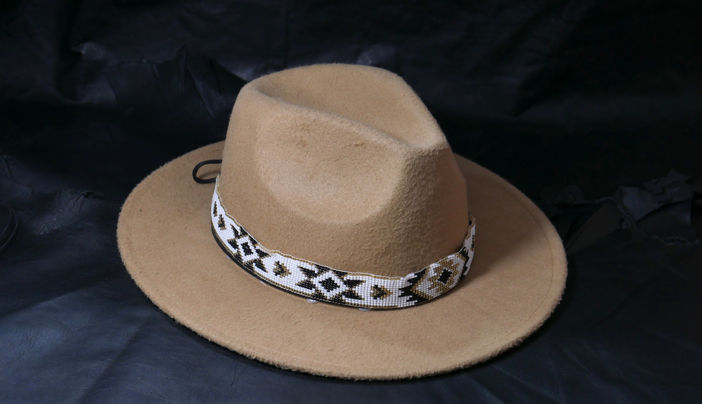 Beaded Hat Band Native American Southwestern Cowboy Rode Handmade Head/Hat Band