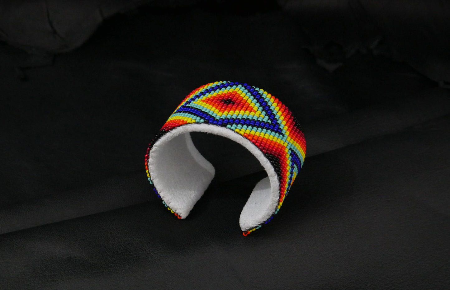 Multi-color Beaded Cuff Bracelet native American seed beads Adjustable cuff bracelet (Handmade)
