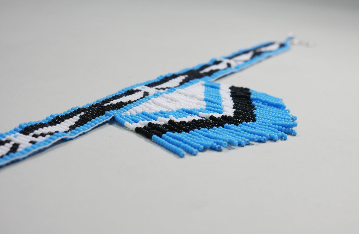 Black & White Native American Beaded Choker ( Handmade )