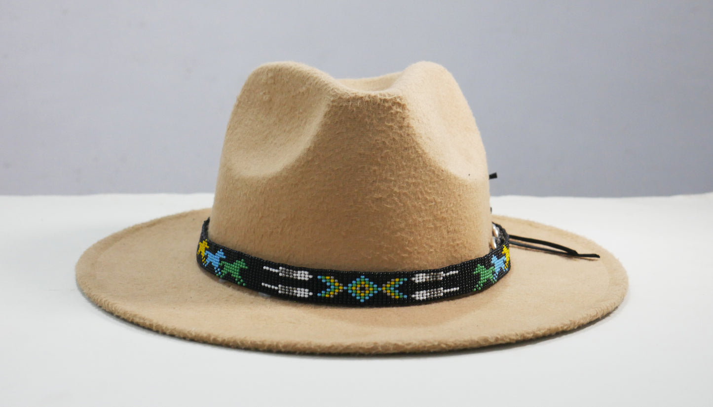 Beaded Hat Band Native American Southwestern Cowboy Rode Handmade Head/Hat Band