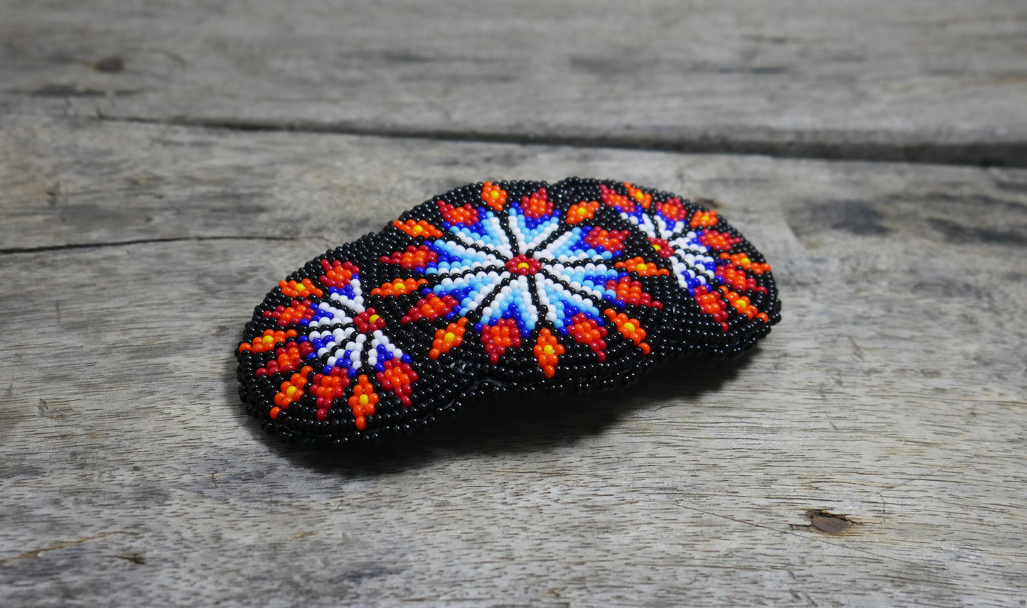 Black Star Beaded Hair Clips Native American Handmade Beaded Hair Baw Beaded Barrette