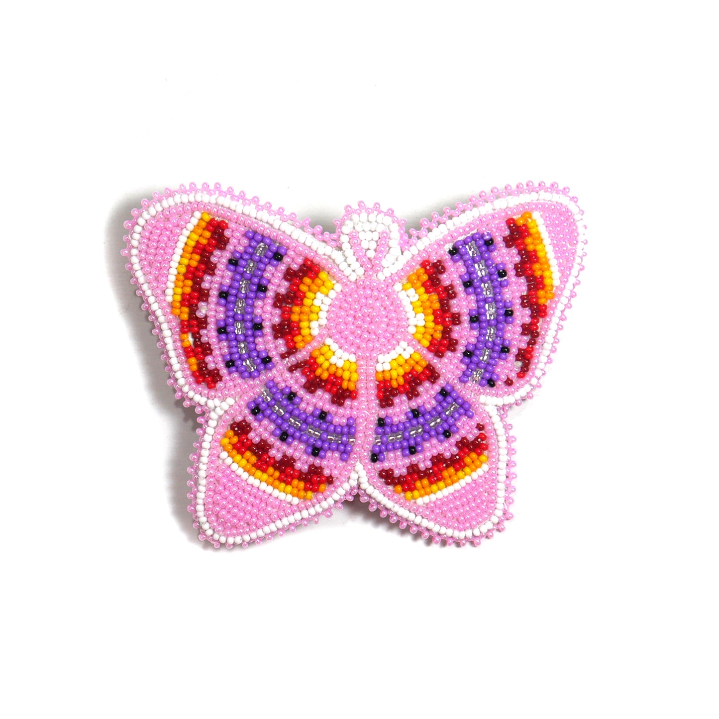Pink Butterfly Beaded Hair Clips Native American Handmade Beaded Hair Baw Beaded Barrette