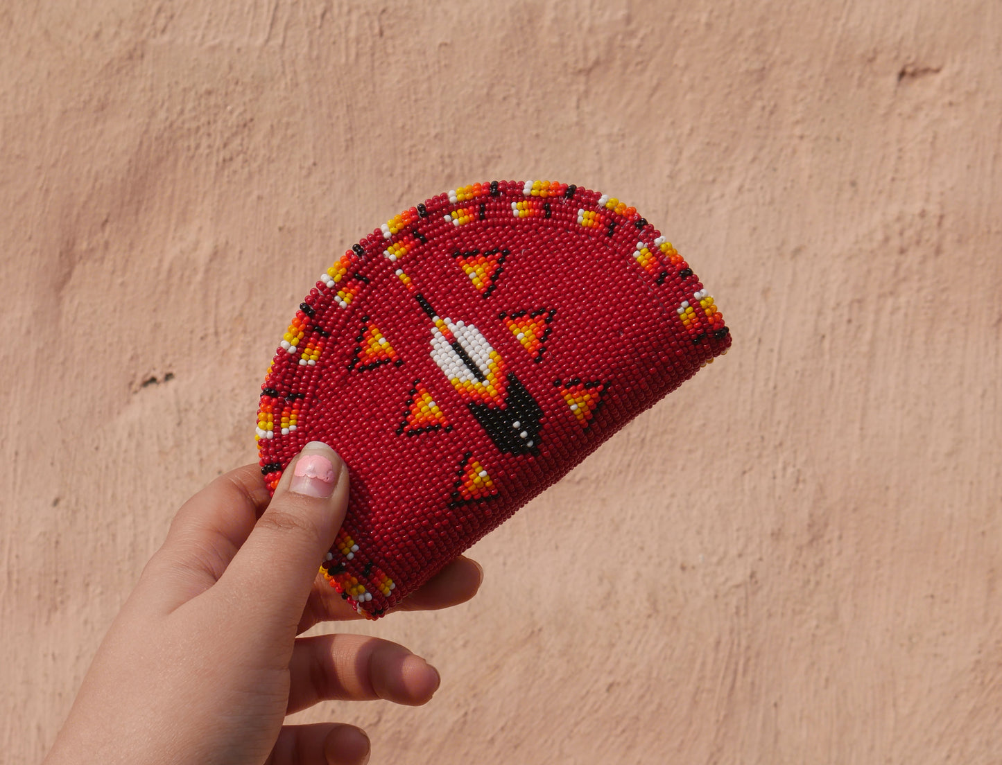 Black Native American Beaded Coin Purse, Change Purse For Women, Zippered Change Pouch Wallet, Small Leather Pouch, designer key pouch