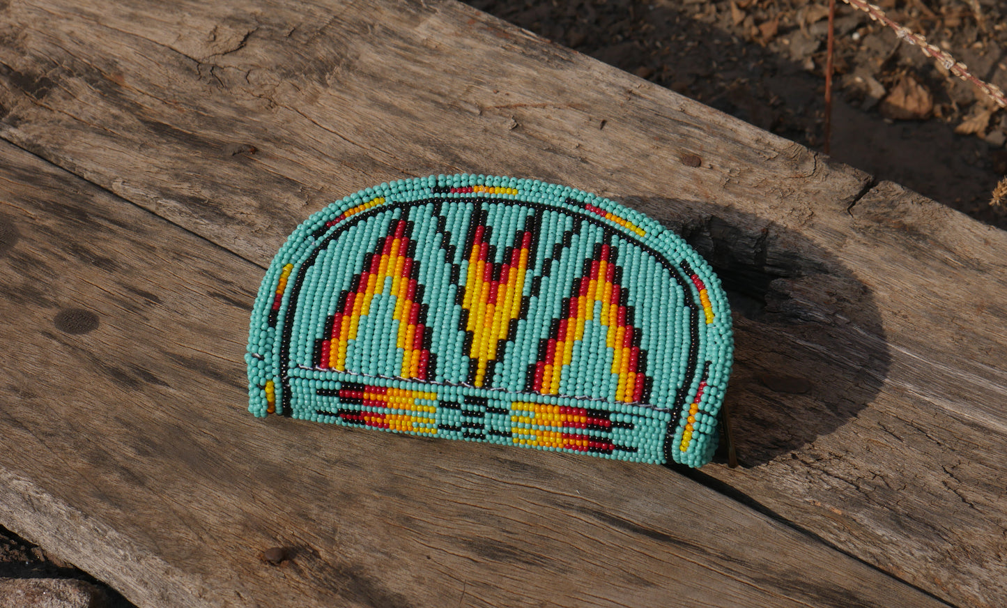Turquoise Native American Beaded Coin Purse, Change Purse For Women, Zippered Change Pouch Wallet, Small Leather Pouch, designer key pouch