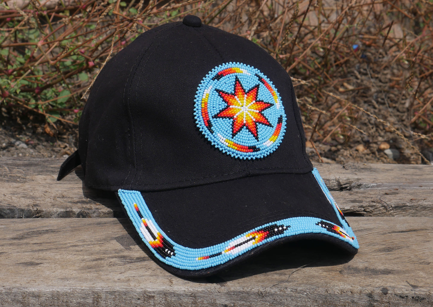 Native American Style Baseball Cap - Beaded Trucker Hat for Men