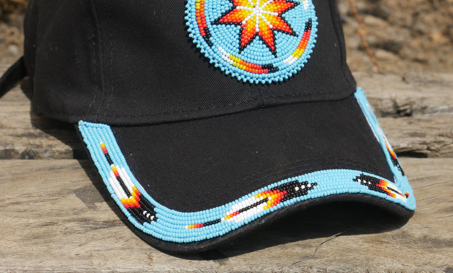 Native American Style Baseball Cap - Beaded Trucker Hat for Men