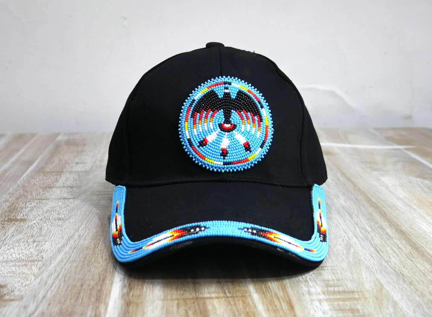 Native American Style Baseball Cap - Beaded Trucker Hat for Men