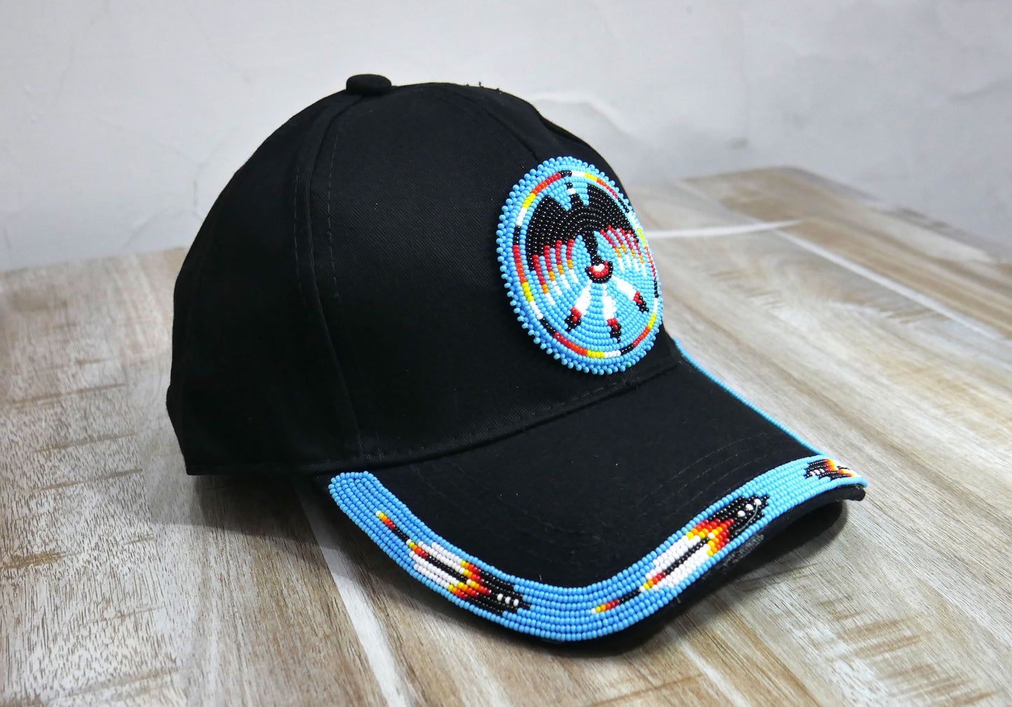 Native American Style Baseball Cap - Beaded Trucker Hat for Men