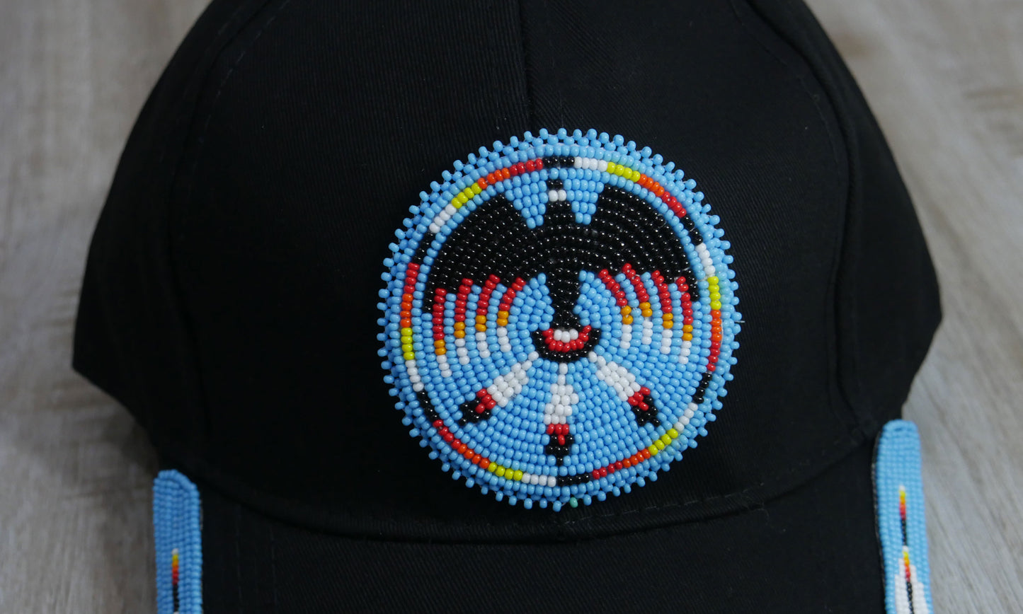 Native American Style Baseball Cap - Beaded Trucker Hat for Men