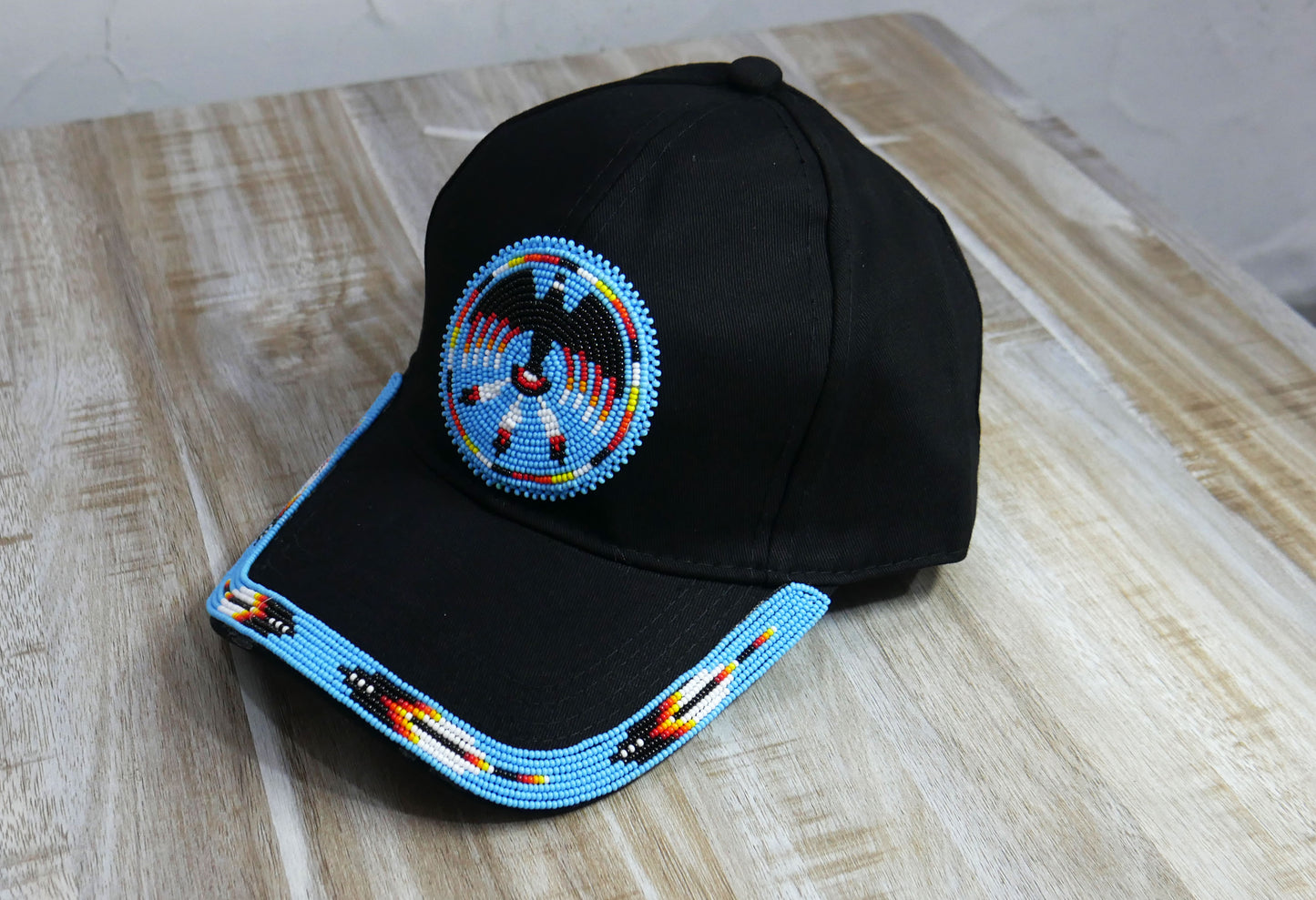 Native American Style Baseball Cap - Beaded Trucker Hat for Men