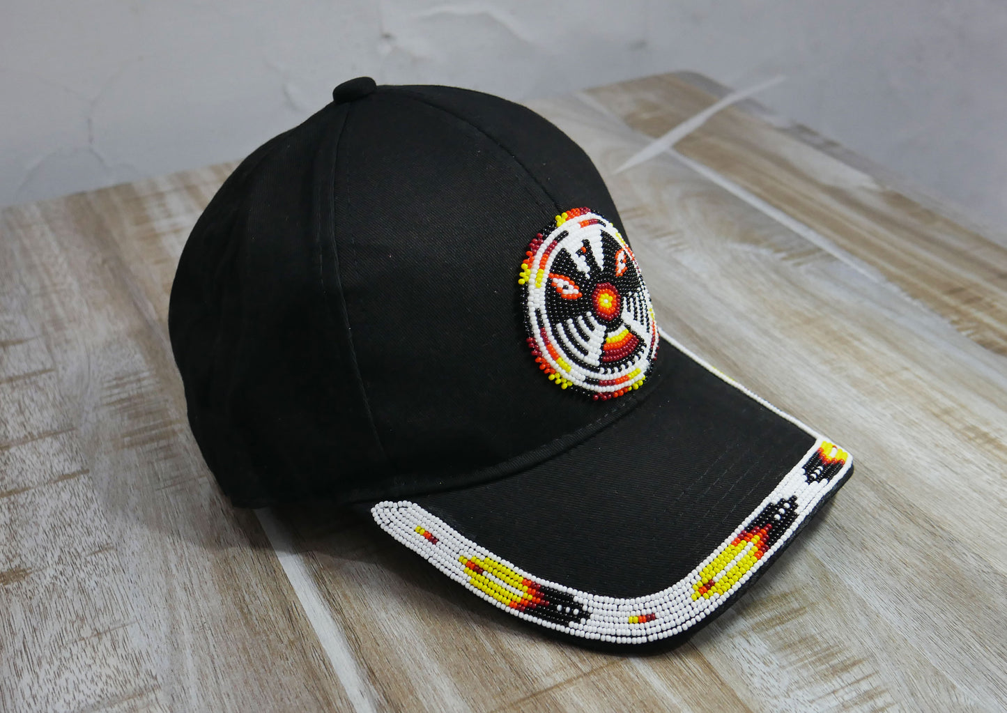 Native American Style Baseball Cap - Beaded Trucker Hat for Men