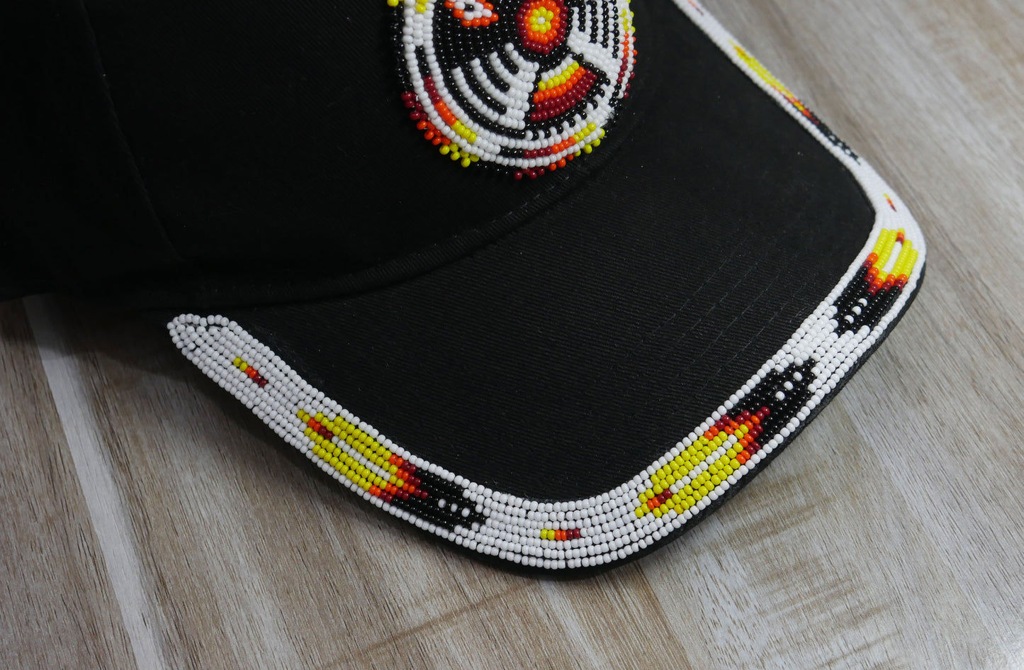 Native American Style Baseball Cap - Beaded Trucker Hat for Men