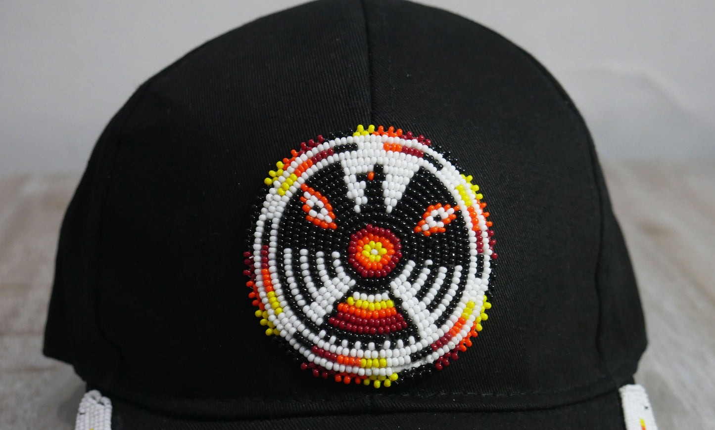 Native American Style Baseball Cap - Beaded Trucker Hat for Men