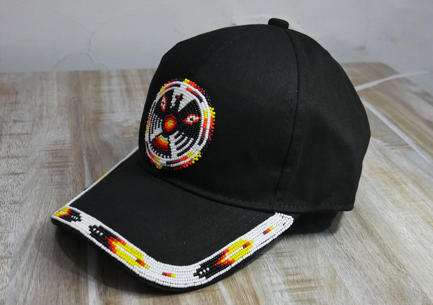 Native American Style Baseball Cap - Beaded Trucker Hat for Men