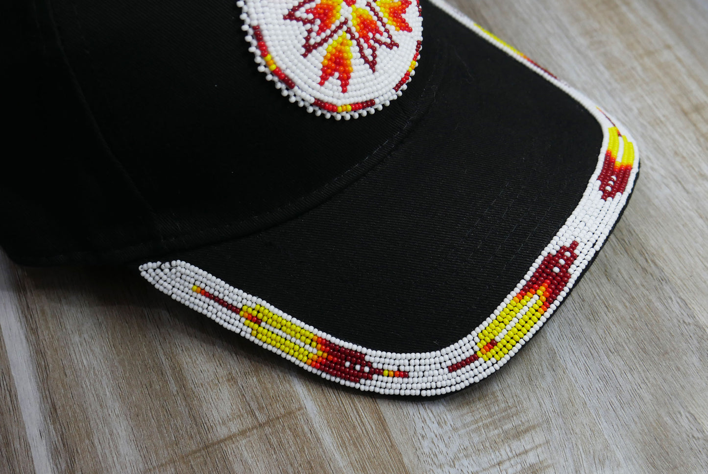 Native American Style Baseball Cap - Beaded Trucker Hat for Men