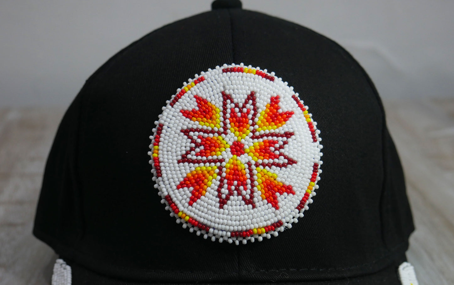 Native American Style Baseball Cap - Beaded Trucker Hat for Men
