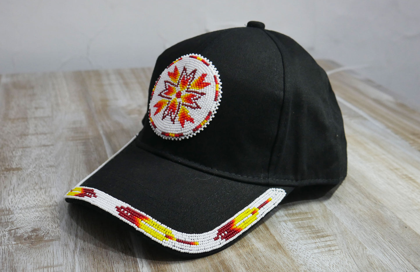 Native American Style Baseball Cap - Beaded Trucker Hat for Men