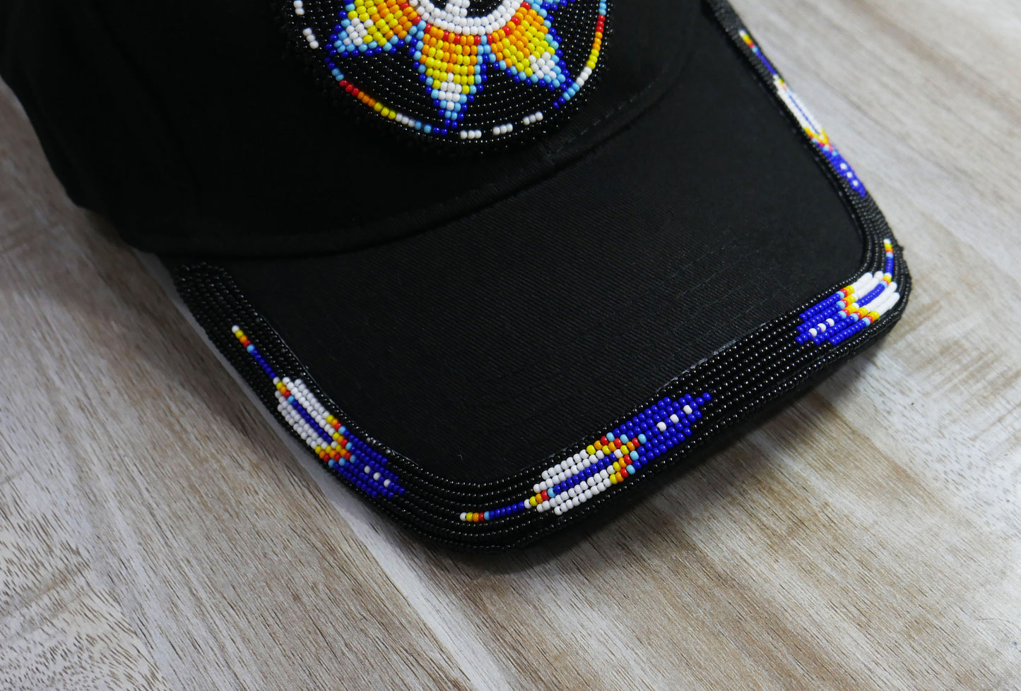 Native American Style Baseball Cap - Beaded Trucker Hat for Men