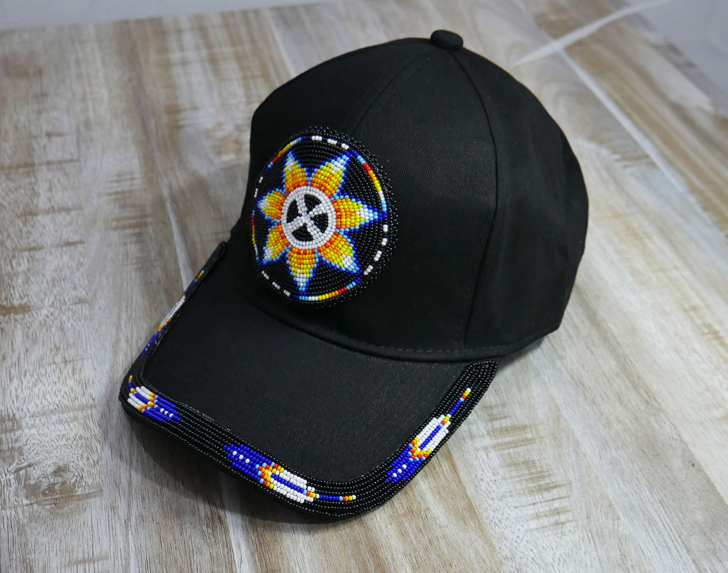 Native American Style Baseball Cap - Beaded Trucker Hat for Men