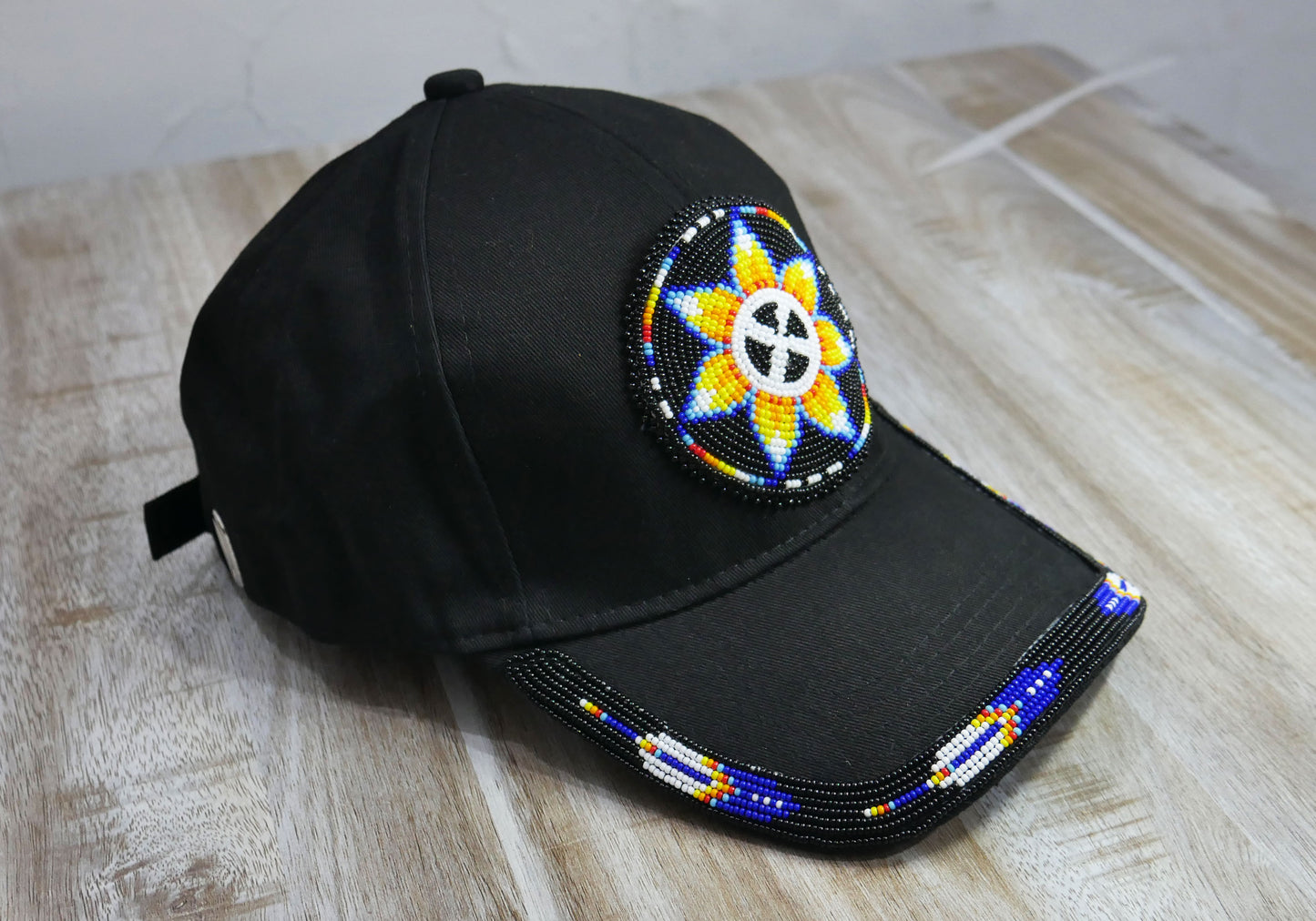 Native American Style Baseball Cap - Beaded Trucker Hat for Men