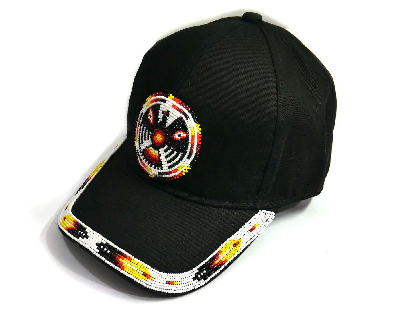 Native American Style Baseball Cap - Beaded Trucker Hat for Men