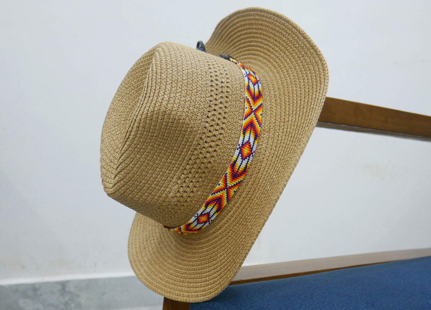 Beaded Hat Band Native American Southwestern Cowboy Rode Handmade Head/Hat Band