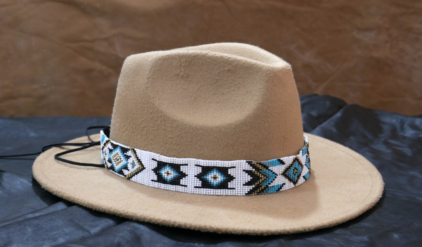 Beaded Hat Band Native American Southwestern Cowboy Rode Handmade Head/Hat Band