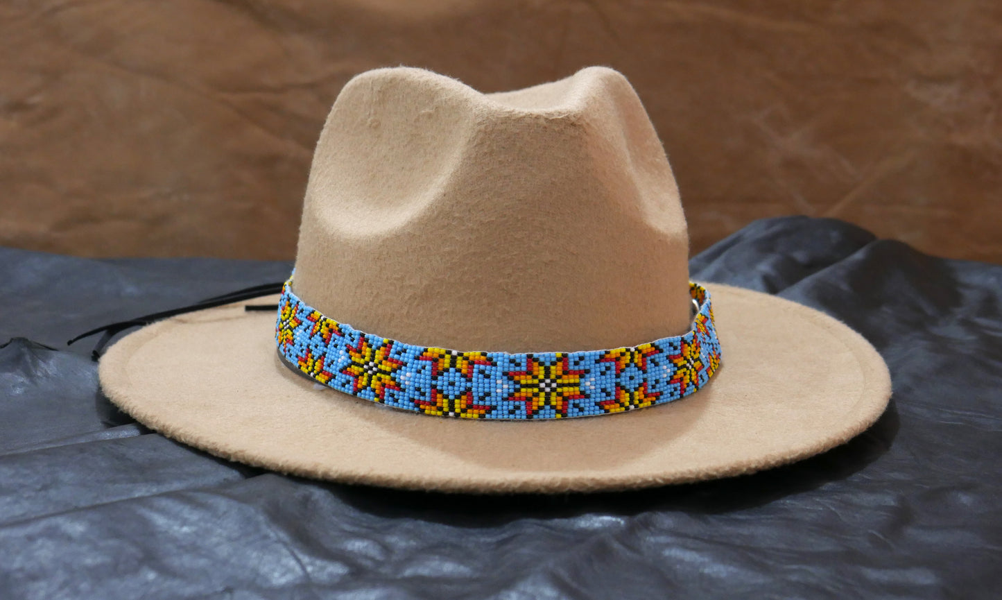 Beaded Hat Band Native American Southwestern Cowboy Rode Handmade Head/Hat Band