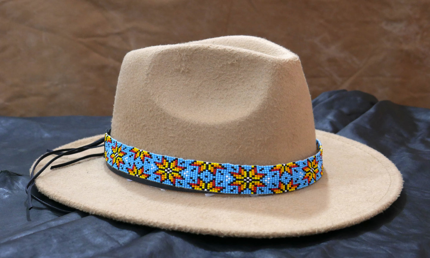 Beaded Hat Band Native American Southwestern Cowboy Rode Handmade Head/Hat Band