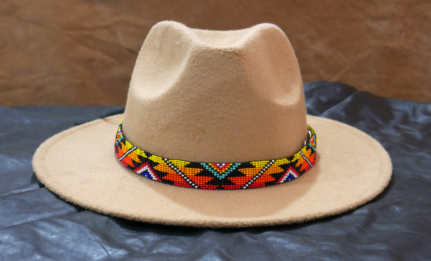 Beaded Hat Band Native American Southwestern Cowboy Rode Handmade Head/Hat Band