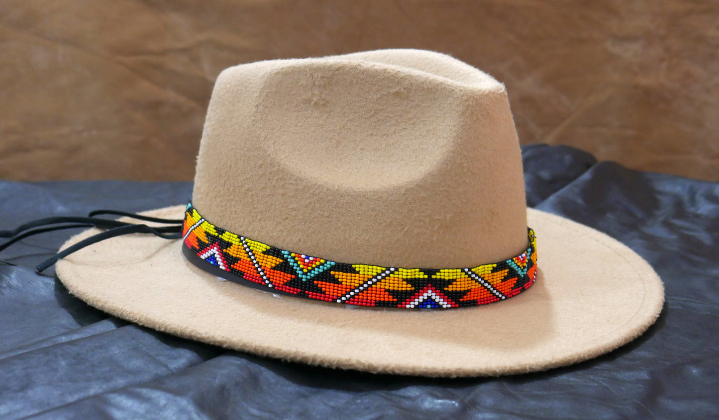 Beaded Hat Band Native American Southwestern Cowboy Rode Handmade Head/Hat Band