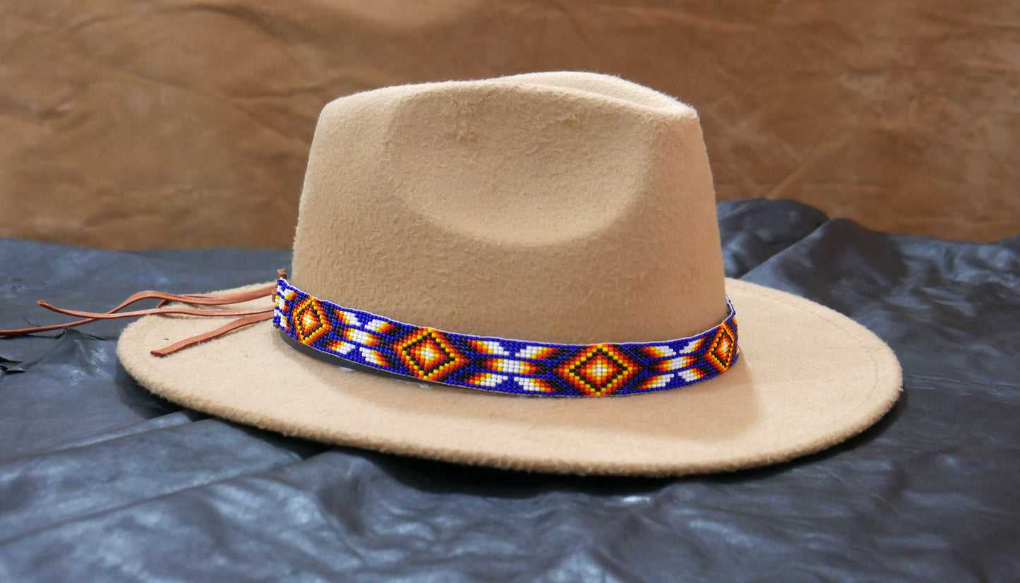 Beaded Hat Band Native American Southwestern Cowboy Rode Handmade Head/Hat Band