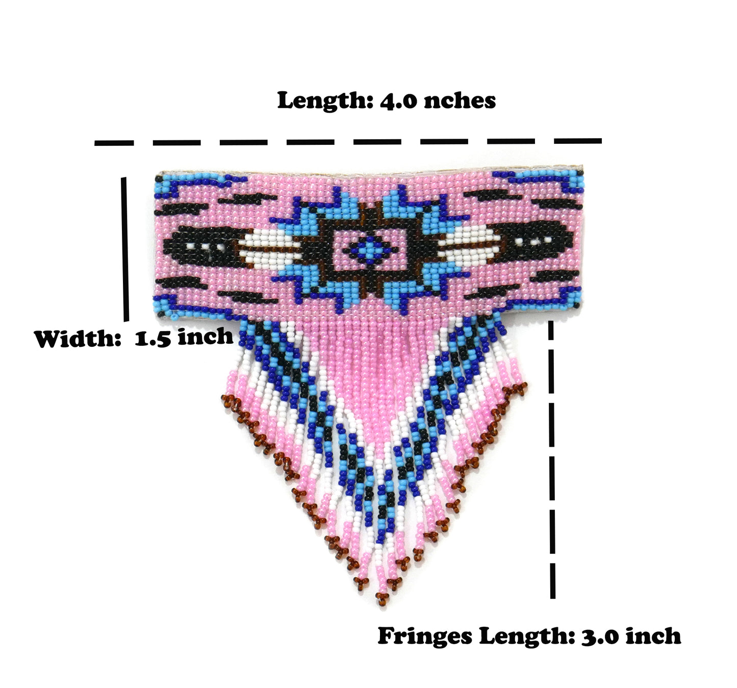 Pink Star Feather Beaded Hair Clips Native American Handmade Beaded Hair Baw Beaded Barrette
