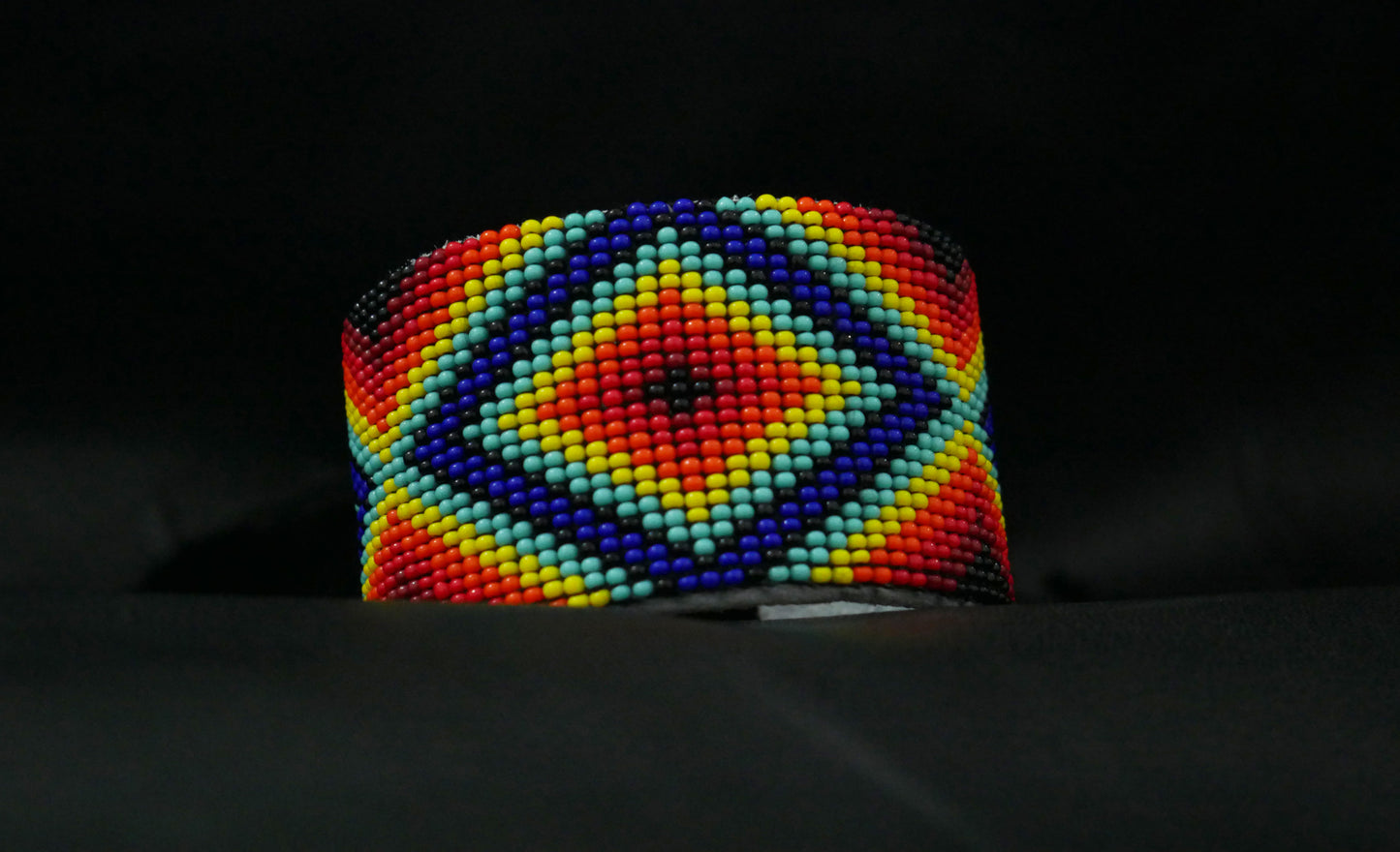 Multi-color Beaded Cuff Bracelet native American seed beads Adjustable cuff bracelet (Handmade)