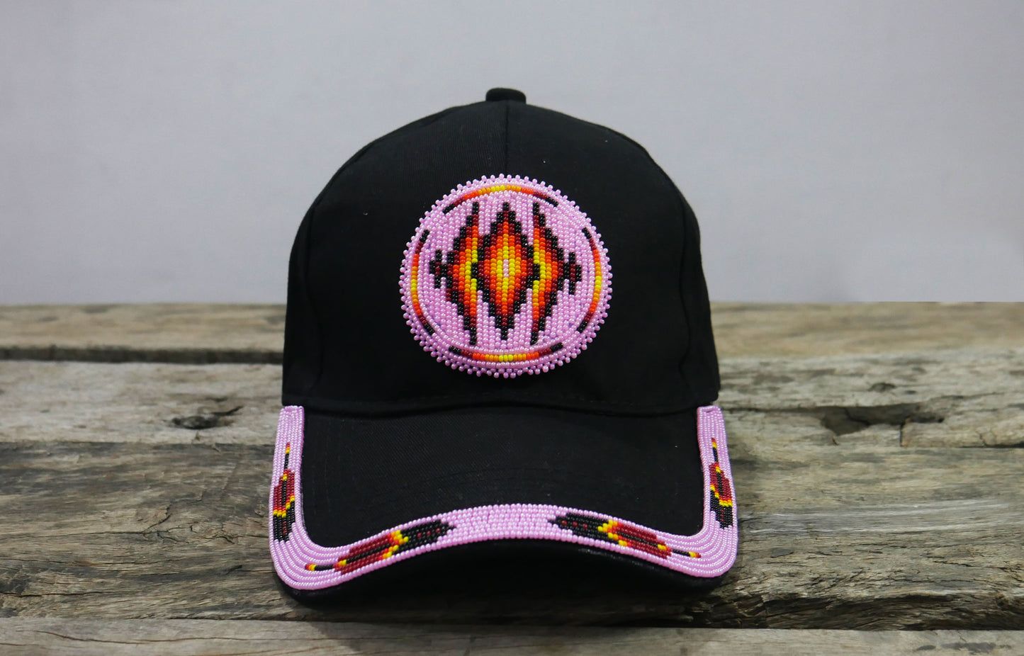Native American Style Baseball Cap - Beaded Trucker Hat for Men