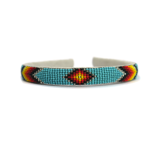 Native American Southwestern Beaded Headband Beaded Barrette, Gift of her