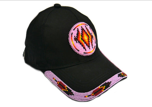 Native American Style Baseball Cap - Beaded Trucker Hat for Men